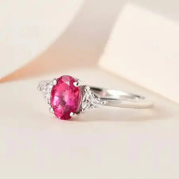 *Rare* Premium Natural Ouro Fino Rubellite & Genuine Moissanite Ring. - Picture 7 of 9